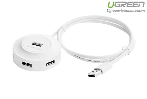 Bộ chia 4 cổng USB 2.0 Ugreen 20270 màu trắng