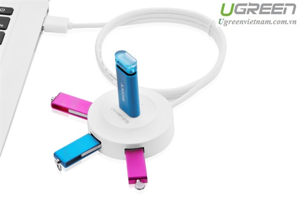 Bộ chia 4 cổng USB 2.0 Ugreen 20270 màu trắng