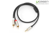 Cáp Audio 3,5mm ra 2 đầu RCA dài 5m chính hãng Ugreen 20825 mạ vàng cao cấp