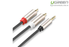 Cáp Audio 3,5mm ra 2 đầu RCA dài 5m chính hãng Ugreen 20825 mạ vàng cao cấp