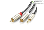 Cáp Audio 3,5mm ra 2 đầu RCA dài 2m chính hãng Ugreen 20823 mạ vàng cao cấp