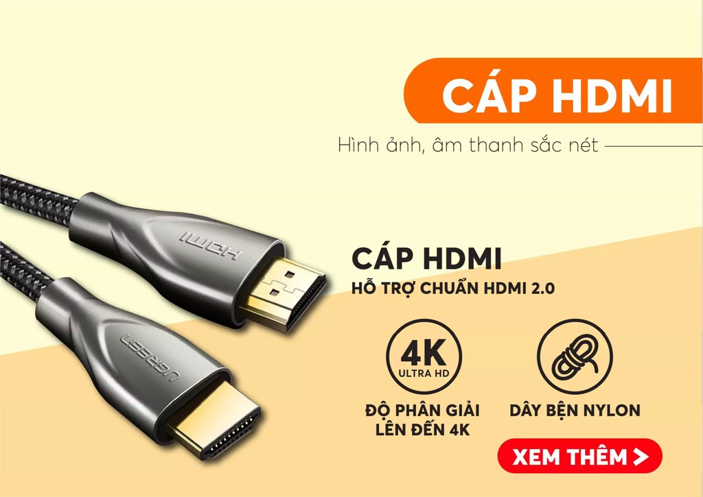 Cáp HDMI Ugreen, Dây HDMI Ugreen Chính Hãng