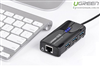 Bộ chia 3 cổng USB 3.0 tich hợp cổng Mạng Gigabit 10/100 / 1000Mbps Ugreen 20265