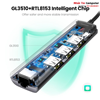 Bộ chia USB 3.0 ra 3 cổng USB 3.0 + Lan Gigabit 1000Mbps Ugreen 60812 cao cấp