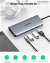 Bộ chuyển đổi USB C to HDMI + VGA + LAN 1Gbps + Hub USB3.0 + SD/TF + Audio Ugreen 80133 cao cấp