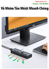 Bộ HUB chia 10 cổng USB 3.0 5Gbps vỏ nhôm, công tắc Ugreen 30779 (kèm nguồn 12V4A) cao cấp