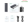 Bộ HUB chia 10 cổng USB 3.0 5Gbps vỏ nhôm, công tắc Ugreen 30779 (kèm nguồn 12V4A) cao cấp