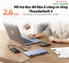 Bộ mở rộng tín hiệu 10 in 1 DP 8K@60Hz/USB 3.1/Lan Gigabit/SD/TF/Sạc PD 60W Ugreen 80547 cao cấp