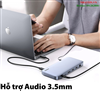 Bộ mở rộng tín hiệu 10 in 1 DP 8K@60Hz/USB 3.1/Lan Gigabit/SD/TF/Sạc PD 60W Ugreen 80547 cao cấp
