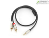 Cáp âm thanh 3.5mm ra 2 RCA dài 0,5M chính hãng Ugreen 20820 cao cấp