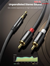 Cáp âm thanh Audio 3.5mm ra 2 RCA dài 2M bọc Nylon Ugreen 60241 cao cấp