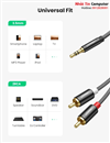 Cáp âm thanh Audio 3.5mm ra 2 RCA dài 2M bọc Nylon Ugreen 60241 cao cấp