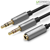 Cáp Audio 3,5mm âm ra 2 đầu 3,5mm 1 Mic 1 loa chính hãng Ugreen 20899 mạ vàng cao cấp