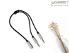 Cáp Audio 3,5mm âm ra 2 đầu 3,5mm 1 Mic 1 loa chính hãng Ugreen 20899 mạ vàng cao cấp