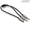 Cáp Audio 3,5mm âm ra 2 đầu 3,5mm 1 Mic 1 loa chính hãng Ugreen 20899 mạ vàng cao cấp