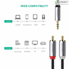 Cáp Audio 3.5mm ra 2 đầu RCA dài 1,5m chính hãng Ugreen 40842 mạ vàng cao cấp