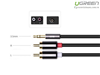 Cáp Audio 3,5mm ra 2 đầu RCA dài 5m chính hãng Ugreen 10591 cao cấp