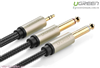 Cáp Audio 3,5mm to 2 đầu 6,5mm dài 10m chính hãng Ugreen 10621 mạ vàng cao cấp