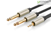 Cáp Audio 3,5mm to 2 đầu 6,5mm dài 1m chính hãng Ugreen 10613 mạ vàng cao cấp