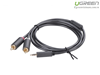 Cáp Audio 3.5mm to RCA (hoa sen) dài 10m chính hãng Ugreen 10514 mạ vàng cao cấp