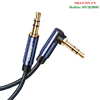 Cáp audio âm thanh AUX 3.5mm bện Nylon bẻ góc 90 độ dài 0,5M Ugreen 60178 cao cấp (Blue)