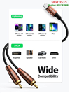 Cáp audio âm thanh Lightning sang 2 RCA cho iPhone dài 1M Ugreen 40897 cao cấp (MFi Apple Certified,