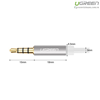Cáp AUX lò xo dài 1m chính hãng Ugreen 20706 hỗ trợ Mic màu trắng cao cấp