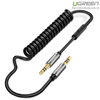 Cáp AUX lò xo Ugreen 20704 dài 1m có hỗ trợ Mic Chính hãng