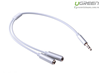Cáp chia 2 cổng Audio 3,5mm dài 20cm chính hãng Ugreen 10780