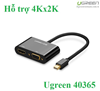 Cáp chuyển đổi 2 trong 1 Mini Displayport to HDMI/VGA hỗ trợ 4K*2K chính hãng Ugreen 40365 cao cấp