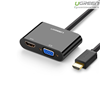 Cáp chuyển đổi HDMI to VGA&HDMI chính hãng Ugreen 40744 cao cấp