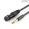 Cáp chuyển đổi từ 6.5mm sang AV Cannon (XLR) âm dài 10M chính hãng Ugreen 20723 cao cấp