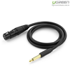 Cáp chuyển đổi từ 6.5mm to AV Cannon (XLR) âm dài 1M cho mixer, amplifier chính hãng Ugreen 20717