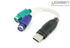 Cáp chuyển đổi USB 2.0 cổng PS/2 cho bàn phím chuột  Ugreen 20219 Chính hãng