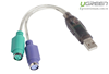 Cáp chuyển đổi USB 2.0 cổng PS/2 cho bàn phím chuột  Ugreen 20219 Chính hãng