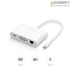 Cáp chuyển đổi USB-C to VGA + Hub USB 2.0 & 3.0 hỗ trợ Lan 10/100Mbps chính hãng Ugreen 30439