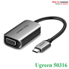 Cáp chuyển đổi USB Type-C sang VGA Ugreen 50316 chính hãng