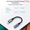 Cáp chuyển Lightning sang Jack Audio 3.5mm dài 10cm Ugreen 30756 cao cấp (bọc nhôm, bện dù)