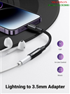 Cáp chuyển Lightning sang Jack Audio 3.5mm dài 10cm Ugreen 70860 cao cấp (bọc nhôm, bện dù)