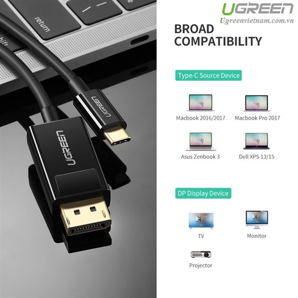 CABLE UGREEN USB TIPO C A DISPLAY PORT (PN:50994)