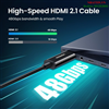 Cáp HDMI 2.1 sợi quang lõi đồng 30m hỗ trợ 8K/60Hz, 4K/120Hz chính hãng Ugreen 80409 cao cấp