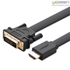 Cáp HDMI to DVI (24+1) mỏng dẹt dài 10M Chính hãng Ugreen 30140 Cao cấp