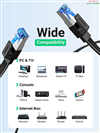 Cáp mạng CAT8 đúc sẵn dẹt dài 5M tốc độ 40Gbps 2000Mhz 26AWG U/FTP Ugreen 40173 cao cấp (bện Nylon)