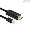 Cáp Mini DisplayPort (Thunderbolt) to HDMI dài 3M độ phân giải 4K Ugreen 10455 chính hãng (Màu Đen)
