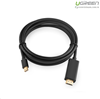 Cáp Mini DisplayPort (Thunderbolt) to HDMI dài 3M độ phân giải 4K Ugreen 10455 chính hãng (Màu Đen)