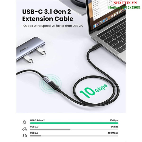 UGREEN USB C Förlängningskabel ha till ho Gen2 10Gbps 100W