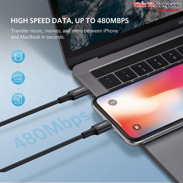 Cáp sạc, dữ liệu USB Type-C to Lightning dài 1M chuẩn MFI Apple