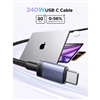Cáp sạc nhanh, dữ liệu 240W 5A USB Type-C to Type-C dài 1M Ugreen 65907 cao cấp (bọc dù)