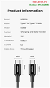 Cáp sạc nhanh, dữ liệu USB Type-C to Type-C QC4.0, PD3.0 100W dài 0,5M Ugreen 30700 cao cấp