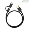 Cáp USB ra Micro USB và Type-C dài 1,5m chính hãng Ugreen 30177